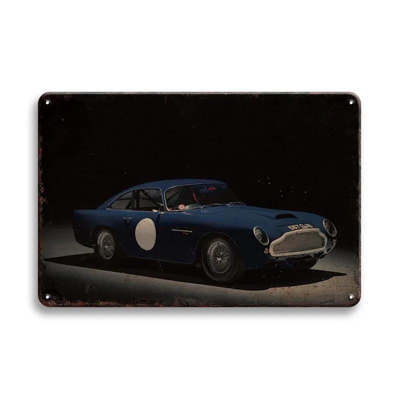Vintage Bil Tennskylt Klassisk Fordon Plåttavla Affisch Metallväggskyltar Dekor Bar Garage Dekorativa Plaketter Konst Pin Up Bo