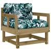 Garden Chairs with Cushions 2 Pcs Pressure Treated Pine Wood