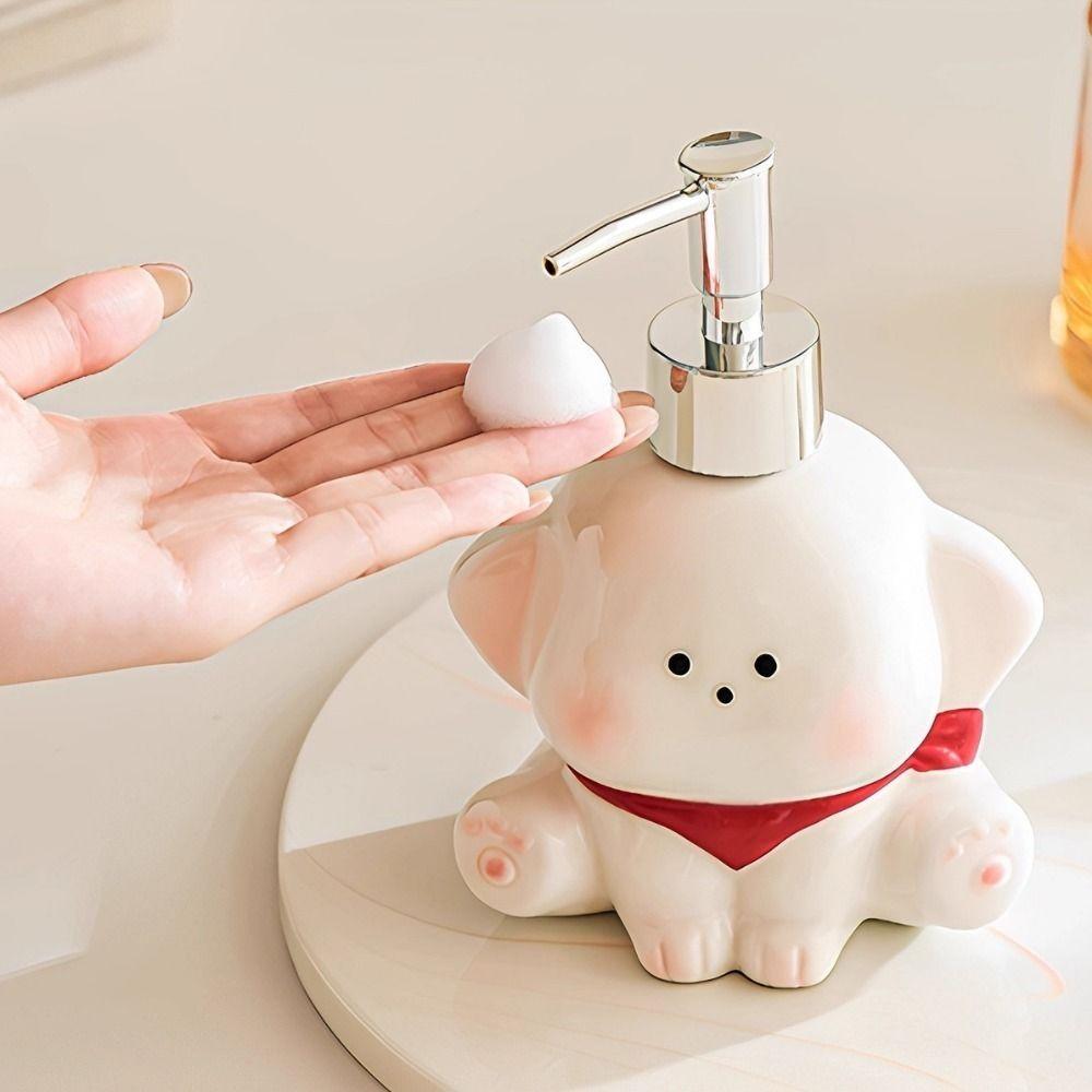 Ceramic Liquid Soap Dispenser Dog Shape Empty Bottle Dog Shape Lotion Bottle Cute Press Pump Shower Shampoo Dispenser Kitchen