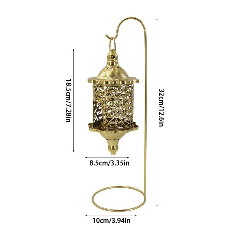Baroques Styles Iron Hanging Candle Lantern Tealight Holders With Intricate Cutout Pattern For Romantics Home Decors
