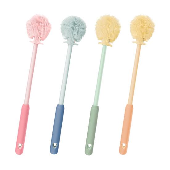 Cup Brush Silicone Bottle Brush BPA-Free Food-Grade Deep Cleaning 360-Degree Flexible Soft Bristles Hygienic Baby Bottle Brush