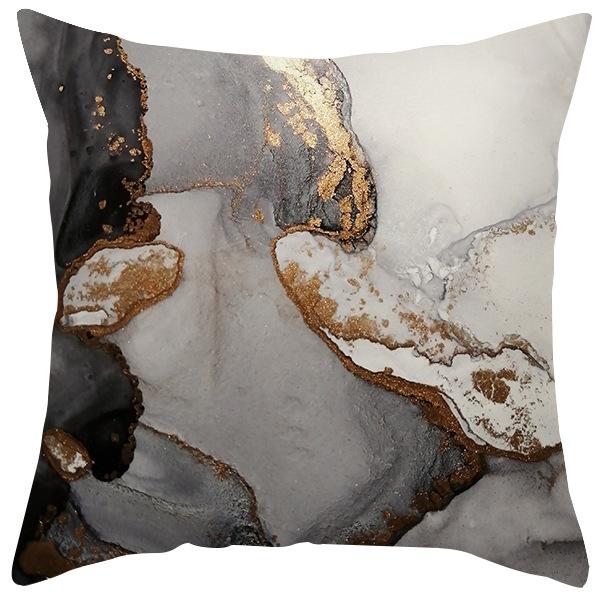 New Black And Gold Marble Peach Leather Velvet Pillow Cover Modern Abstract Decorative Pillow Cover Home Cushion Cover