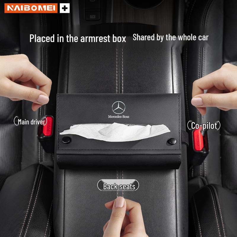Συμβατό Κουτί Χαρτομάντηλων για Mercedes-Benz E, C, A, S-Class, GLA, GLB, GLC, Θήκη Χαρτομάντηλων Υποβραχιόνιου.
