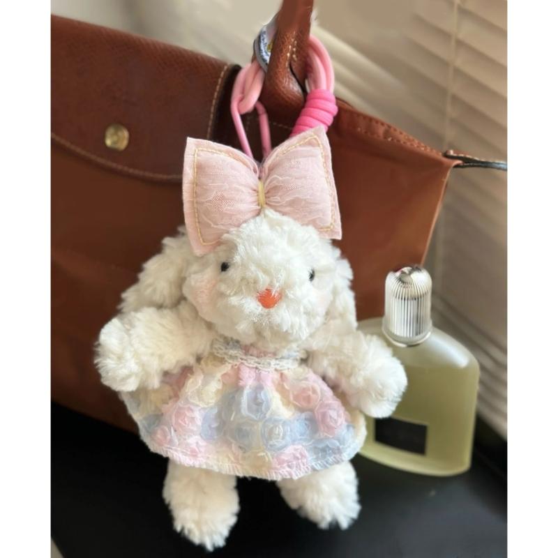Schattige Pluche Konijn Sleutelhanger Zachte Poppen Ornament Tas Ornament Hangend Hanger Pluche Textuur voor Meisjes Verjaardagscadeau