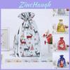 Adorable 5pcs Christmas Sacks Reusable Drawstring Gift Bags For Kids' Gifts