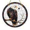 Sun Catcher - Vibrant Stained Glass Style Window Hanging with Lifelike Eagle Design, Nurseries, Vintage Home Decor Wall for Bar Kitchen, Restaurant Sh