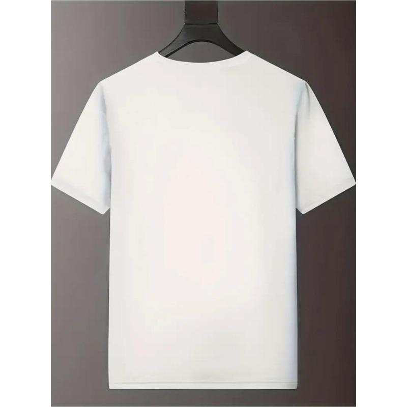 European sizes Men's Dog Print Short Sleeve T-Shirt - Casual Round Neck Breathable Tee Suitable for Gym, Running