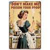 Vintage Metal Tin Sign Funny Kitchen Wall Decor Poison Food Humor Plaque