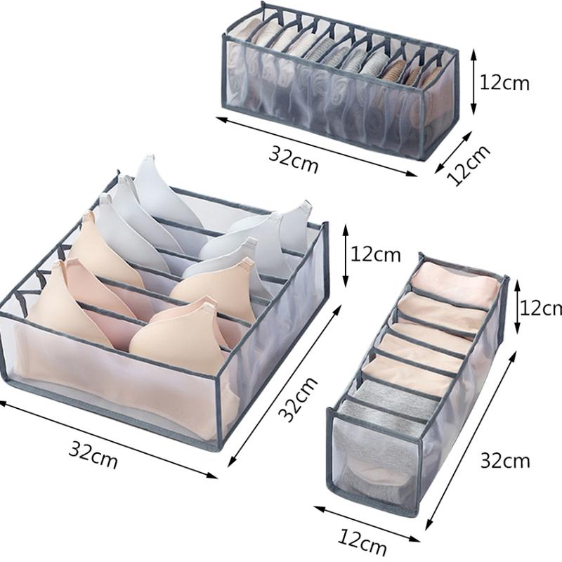 1 set Divider Storage Box Socks Bedroom Closet Storage ****** derwear Storage Box Bra Foldable Drawer Storage Box