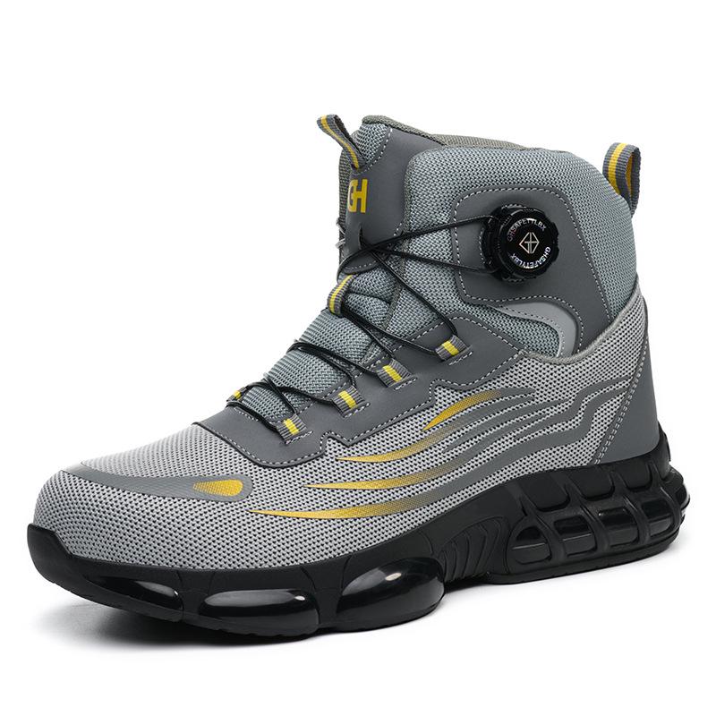 Lightweight Rotating Button Safety Shoes - Anti-Smash, Anti-Puncture; Ideal for Construction & Labor Work