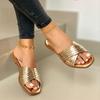 Trend Slippers New Fashion Striped Summer Flat Shoes Fashion Slip On Slides Outdoor Female Casual Women Sandals Plus Size 43