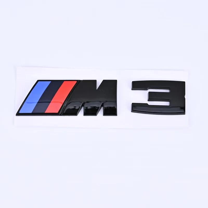 2026 Hot BMW M series M1 M2 M3 M4 M6 M7 rear luggage compartment logo sticker ABS changed to silver/black sticker M logo jdsg40