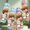 1PC Jesus Embracing Gentle Lamb 750ml Color Plastic Water Bottle Leakproof Flip Straw Lid For Sports Office Home Use