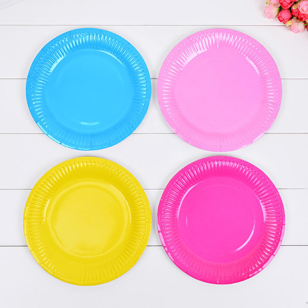 10 PCS Solid Color Disposable Paper Tray Eco-friendly Cardboard Diameter 18cm High Quality White Cardboard Handmade Props
