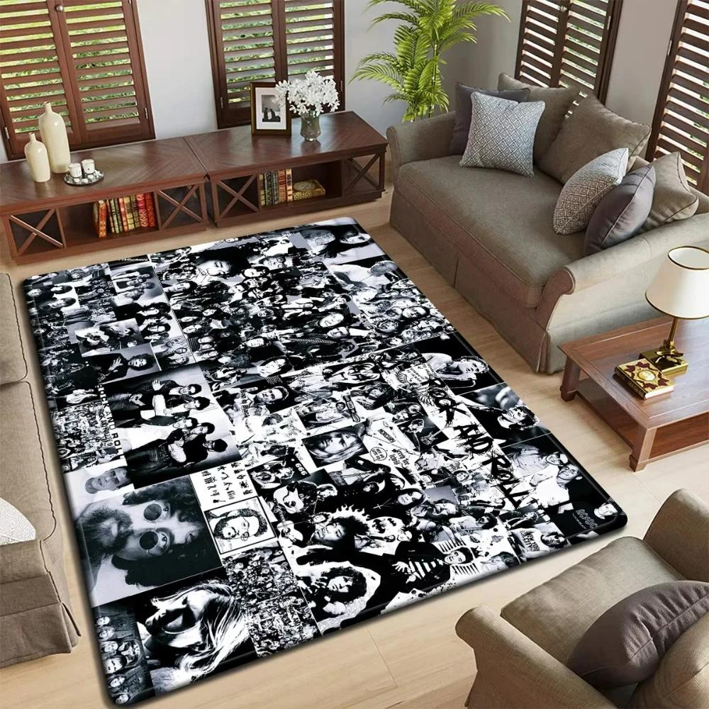 Band Logo Muziek Rock and Roll Patroon Tapijt voor Woonkamer Slaapkamer Antislip Zacht Vloerkleed Keuken Vloermat Entree Deurmat