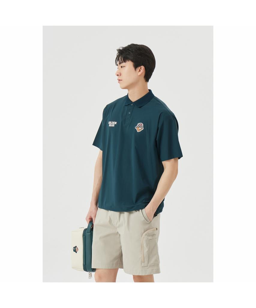 Goldeunbeeo (M) Checker Board Patterned Logo Collar T-Shirt G4Tam26411Grx