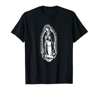 Vår Fru av Guadalupe Jungfru Maria Katolsk T-shirt Herr Bomull Rundhalsad T-shirt Hip Hop T-shirts Streetwear Harajuku