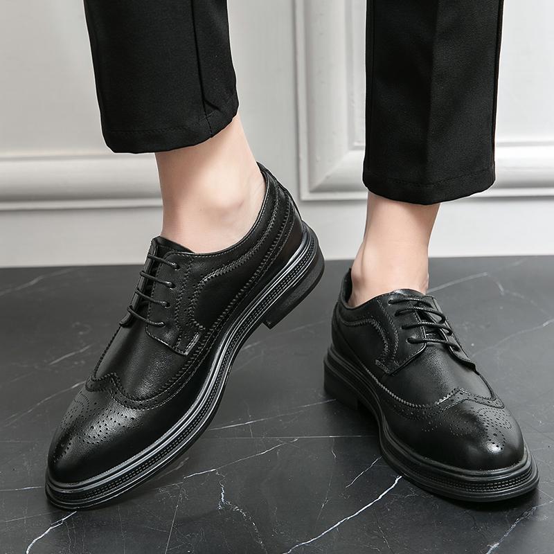 Classic Brogues Men Evening Dresses Oxford Shoes for Men Leather Formal Footwear Mens Glossy Retro Shoes Luxury Upscale Flats