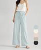 KIM YOUNG JOO GOLF Summer Linen-Touch Wide Pants Women'S Elastic Waist Cotton Pants Kqmlsl88