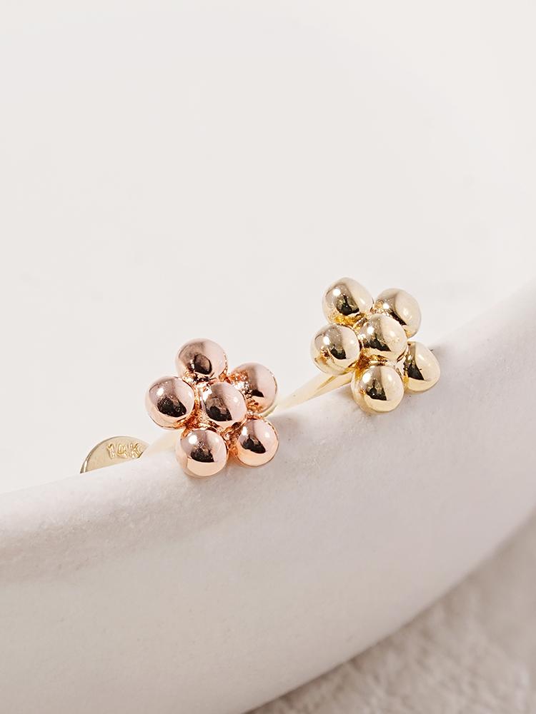 Minimalpiercing [0.8Mm] 14K Internal Lovely Chubby Flower Ball Labret Piercing Earrings