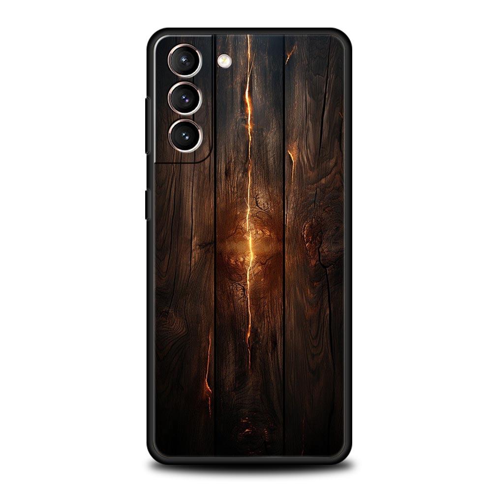 Luxus Vintage Holzmaserung Muster Handyhülle für Samsung Galaxy S26 S25 S24 S23 S22 S20 S21 FE Ultra S25 Edge Plus 5G Weiches TPU