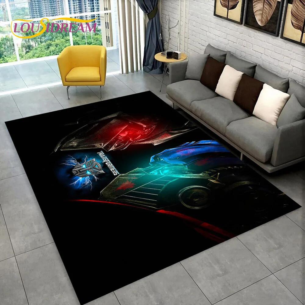 Cartoon T-Transformers Autobots 3D Rug Carpet for Living Room Bedroom Home Decor,Floor Mat Non-slip for Sofa Doormat Gift Kids