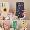 Adequado Para Oppo Realme X2 X7 V13 V15 Q Q5i Q5 Q3 Q3i A5 Pro F29 Nova Capa Borboleta Bonita Girassóis Silicone Líquido Antiderrapante Carcaça Para Oppo Capa
