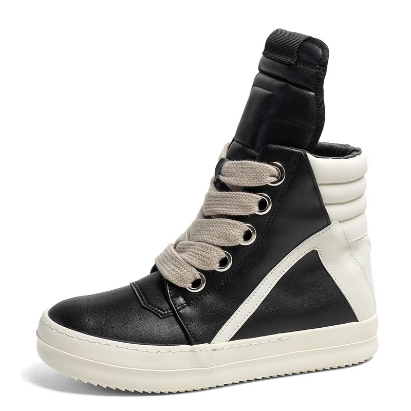 Hohe Sportschuhe Schnürung Leder Knöchelhohe Schuhe Herren Skateboard Schuhe Basketball Sneaker 39-44 Herren Freizeit Luxus Sneaker