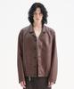Trip Le Sens Open Collar Leather Blouson_Brown
