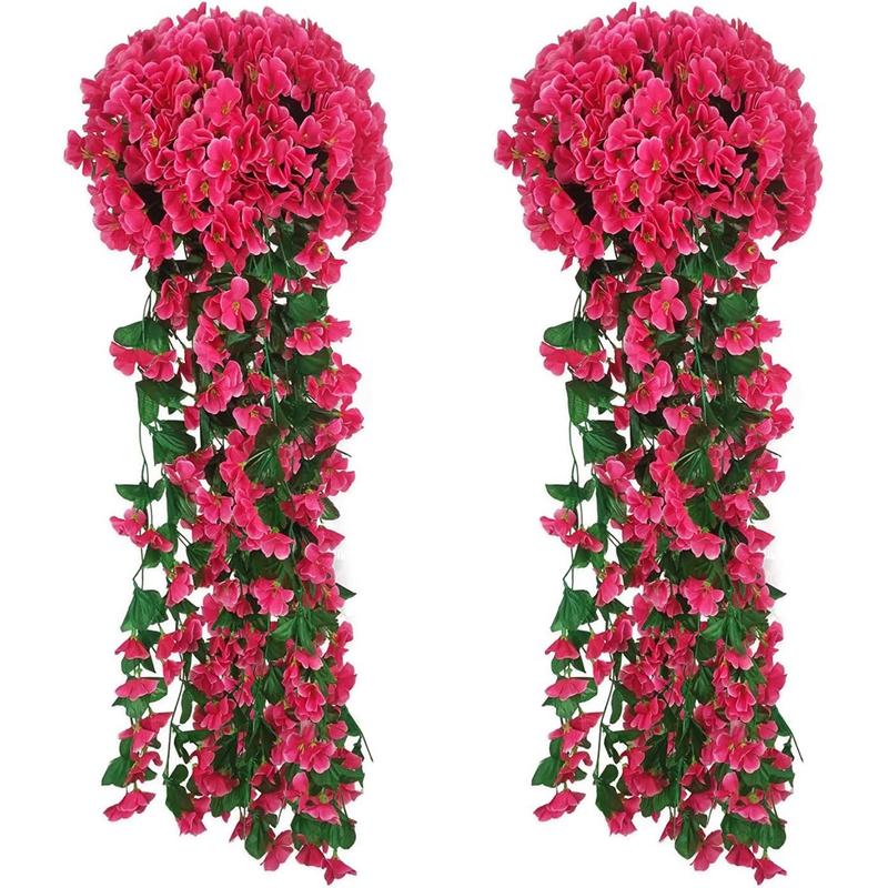Fleur artificielle en soie violette à suspendre au mur, décoration de scène de mariage, de Noël, de maison, de jardin, accessoires