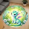 1pc Dragon Forest Round Chair Mat Area Rug - Non-Slip, Floor Mat for Office, Bedroom, and Indoor Decor -1002083