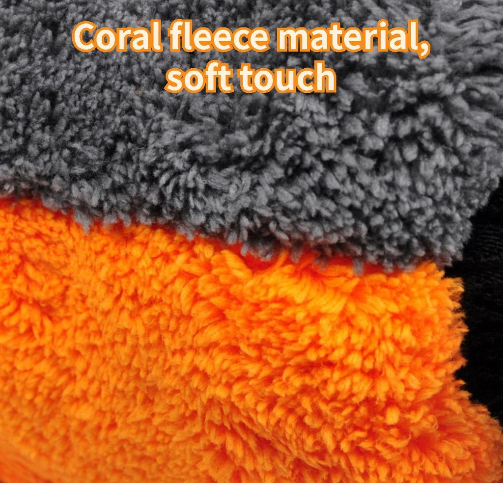 1Pcs Soft Car Washing Gloves Double-sided Fleece Microfiber Chenille Drying Cloth Car Body Window Tire Cleaning Glove Thicken