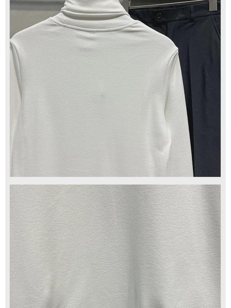 Heren Slim-Fit Effen Kleur Dubbelzijdig Fluweel Lange Mouw Pullover Shirt voor de Herfst