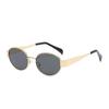 Vintage Oval Sunglasses Small Frame UV400 Protection Punk Luxury Metal Hip Hop Eyewear for Women Men