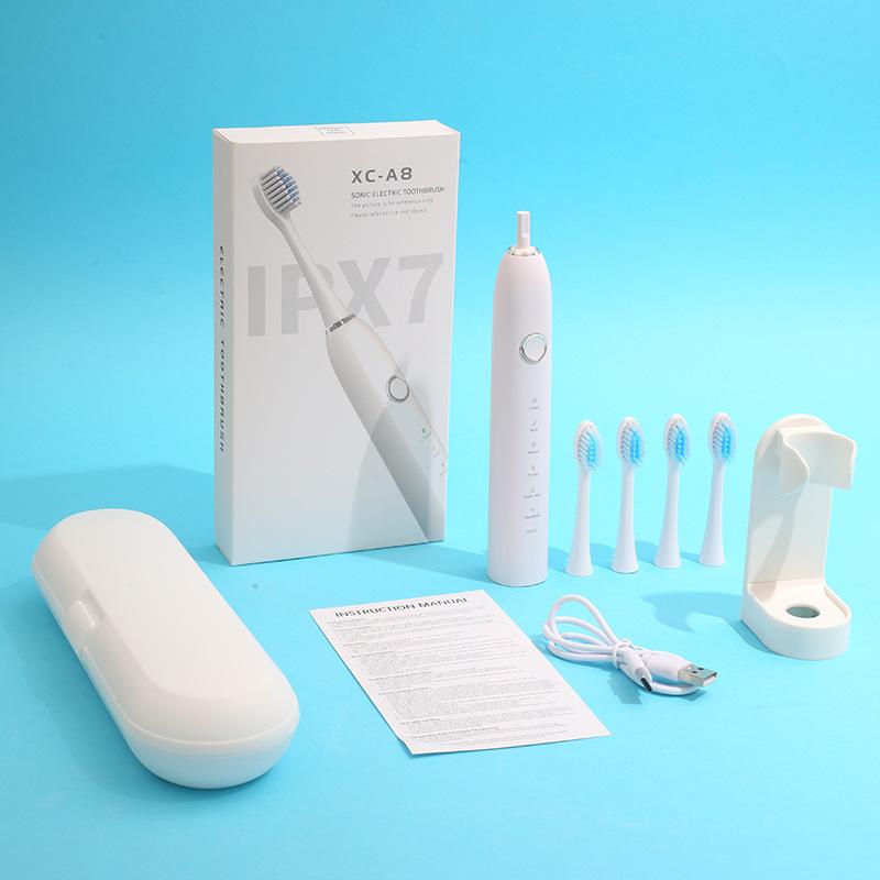 New Electric Toothbrush, Rechargeable Male and Female Students, Adult Soft-bristled Waterproof Sonic Vibration, Household Couple Toothbrush