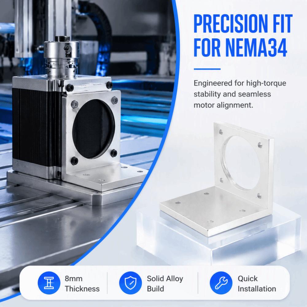 High Strength Aluminum Alloy Motor Mounting Bracket Stepper Motor Holder For 86 Stepper Motor