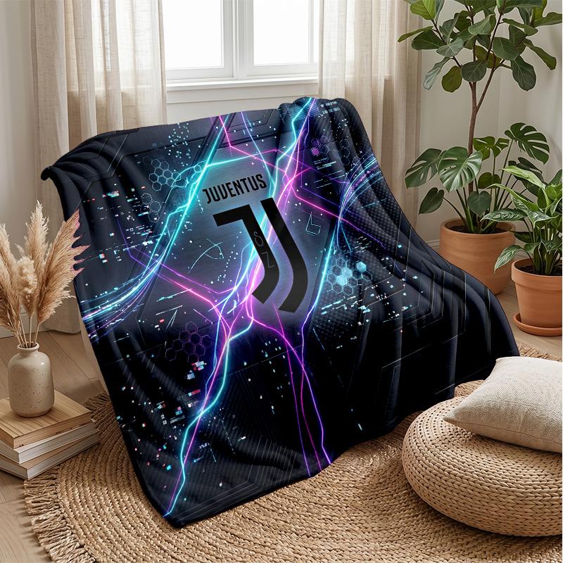 Juventus FC Theme Blanket Soft Flannel Blanket Plush Throw Blanket Cozy Sofa Bed Blanket for Home Decor