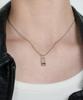 Bonbeau Open Heart Lock Pendant Silver Chain Necklace 925 Sterling Silver Heart Lock Pendant Oil Painting Chain Silver Necklace