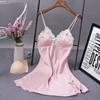 Summer Women Silk Robe Dress Babydoll Nightdress Solid V-Neck Sexy Lingerie Nightgown Sleepwear