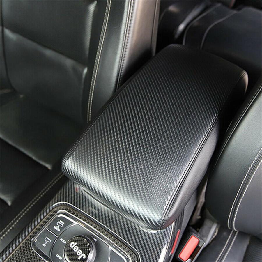 For Jeep Grand Cherokee 2011-2018 Center Console Armrest Carbon Fiber Look Cover Pad
