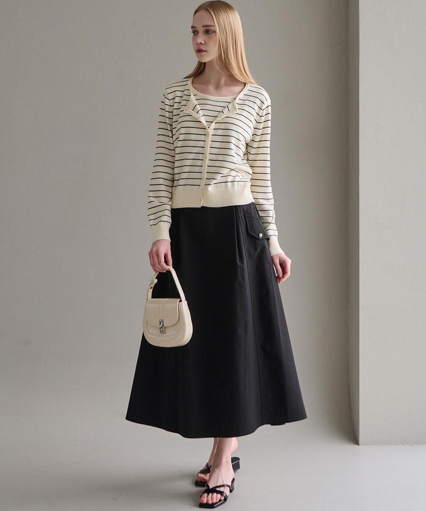 Lucida Rustling Pocket A-Line Skirt_2 Colors