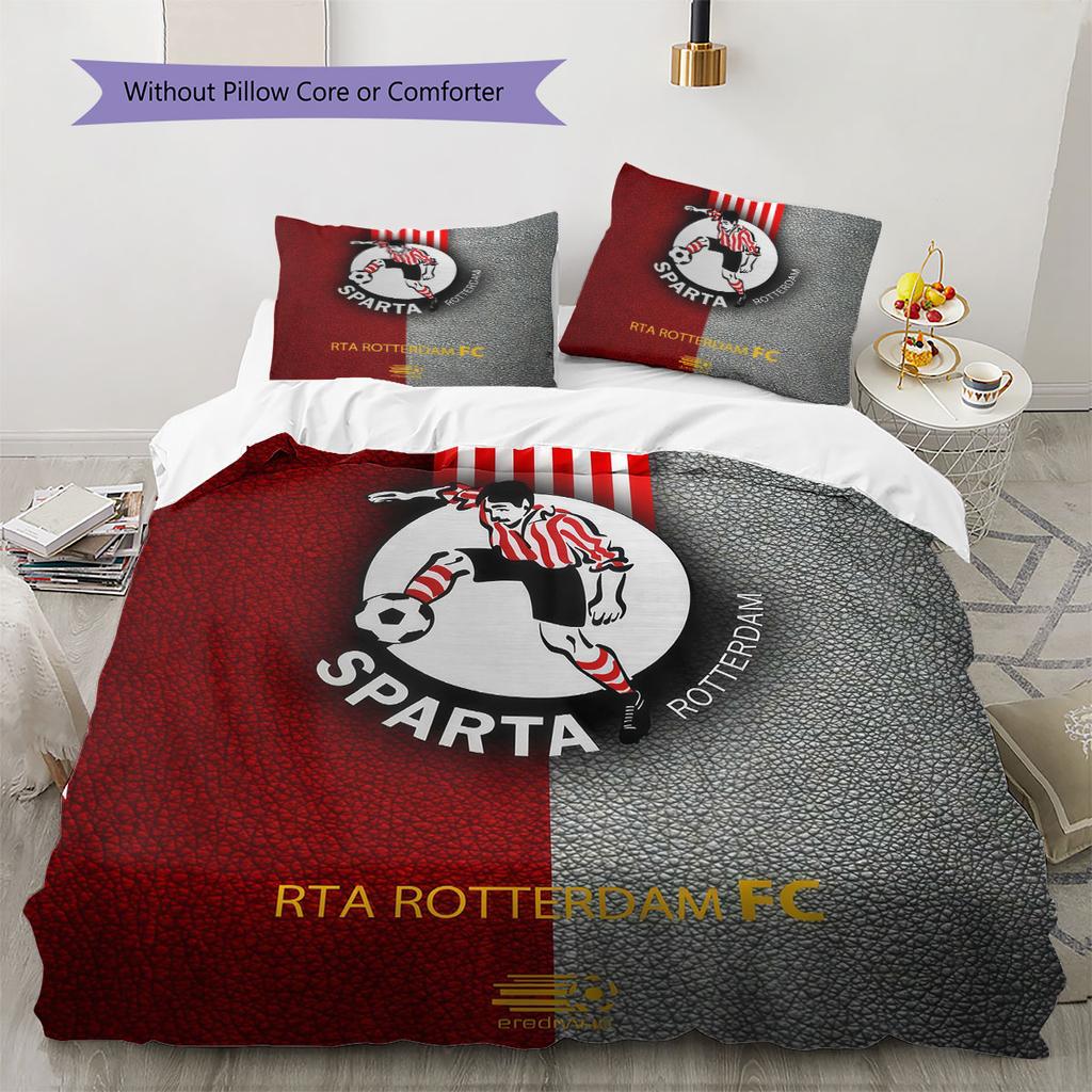 Sparta Rotterdam Ensemble de couette et taies d'oreiller Décoration de maison Cadeau d'anniversaire (1 housse de couette + 2 taies d'oreiller, sans garniture.)
