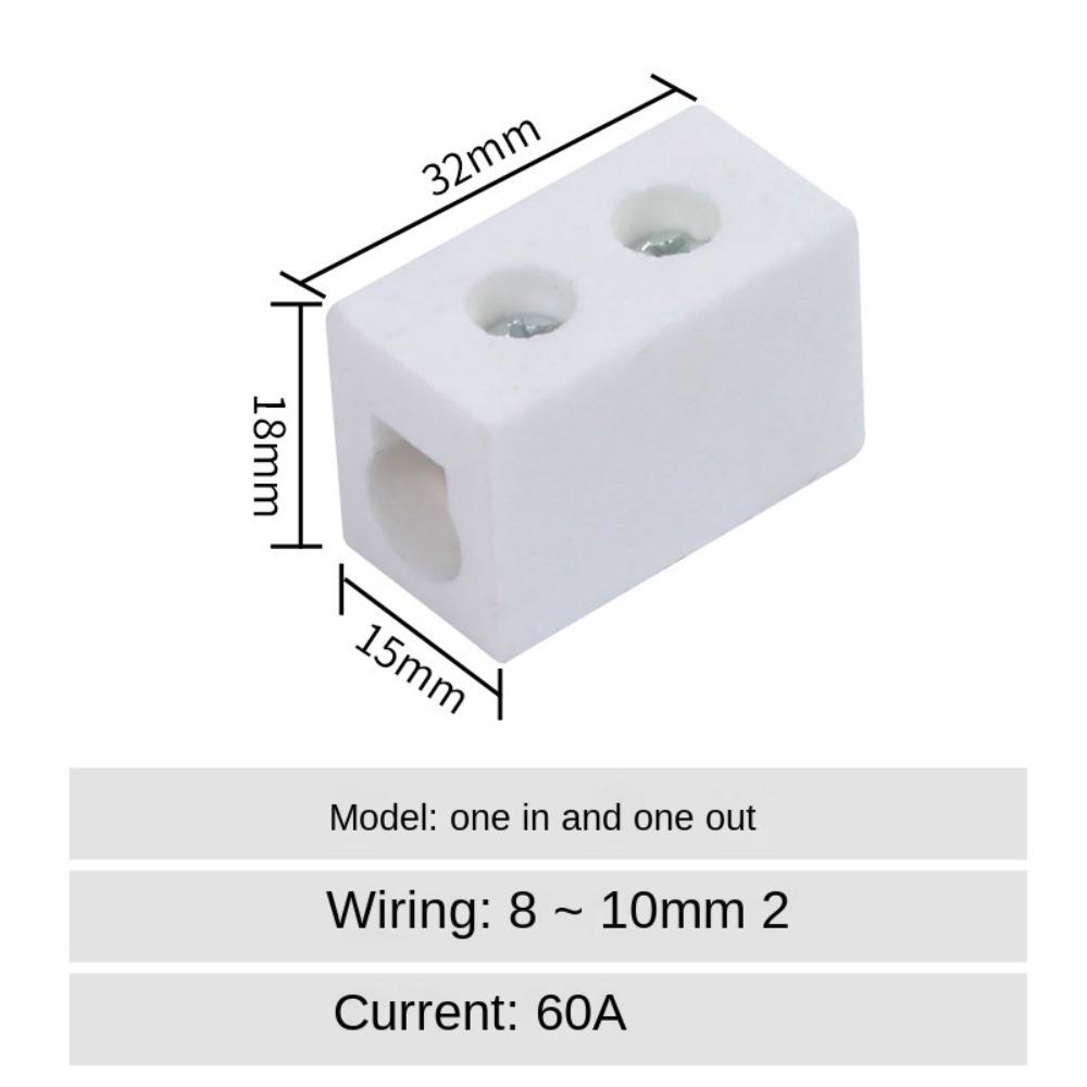 1 In 1 Out 2 In 2 Out 250V 2 Position 5 Hole Wiring Terminal Block Row 10A-150A Electrical Copper Screw Wire Connector Terminals