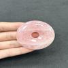 50Mm Donut Natural Gem Stone  Pendant For Jewelry Making Large Loose Bead Pink Quartz Green Aventurine Opal Charms