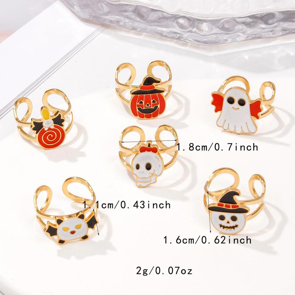 Trendy Open Monster Stainless Steel Ring: European & American Style for Halloween & Christmas