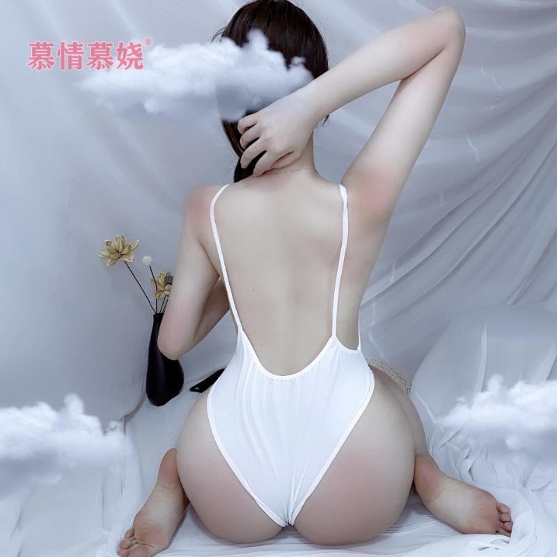Sexy Lingerie Women's Jumpsuit Dead Pants Water Temptation Halter Sexy Suspender Tight Swimsuit Open File Sexy Uniform