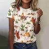 Summer Women T-Shirts Short Sleeved West Cowboy Horse Print T Shirts Fashion