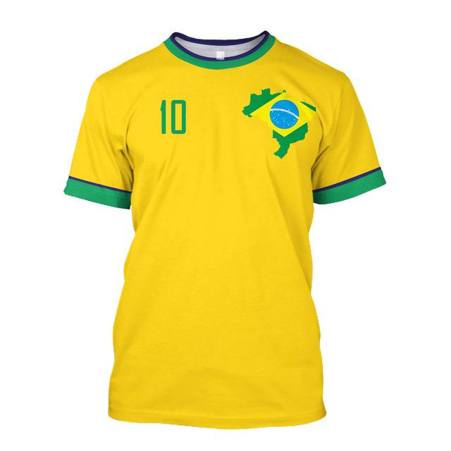 Men T Shirt Brazil Jersey 3D Graphics Brazilian Flag Printed Women Short Sleeve Shirts Casual Male Tops Men Clothing