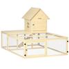 Wooden Hutch Enclosure for Animals Rabbit Villa 2 Levels with Run Area Ramp and Lockable Doors