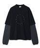 PARTIMENTO Circle Star Layered Long Sleeve Black